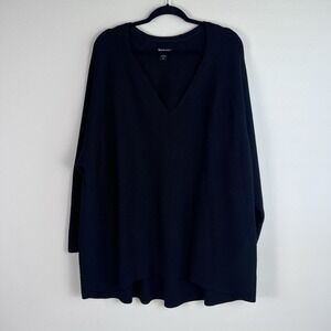 Athleta Hanover V-Neck Merino Wool Blend Black Warm Soft Sweater Size 3x‎ Plus
